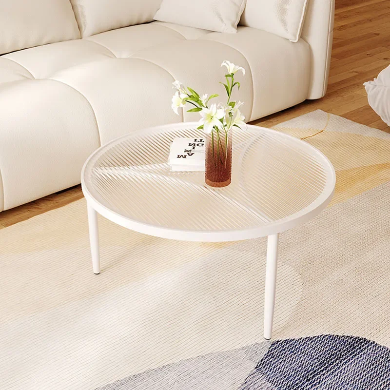 

Round Small Coffee Table Trau White Transparent Bed Living Room Coffe Table Mesa Lateral Modern Couchtisch Bedroom Furniture