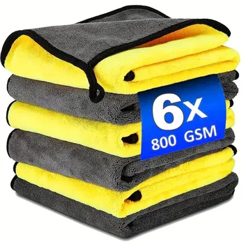 Double Sides Car Microfiber Towels Auto Detailing Drying Cloth Hemming Super Absorbent Washing Cleaning Cloths Rags Clean Tools 1