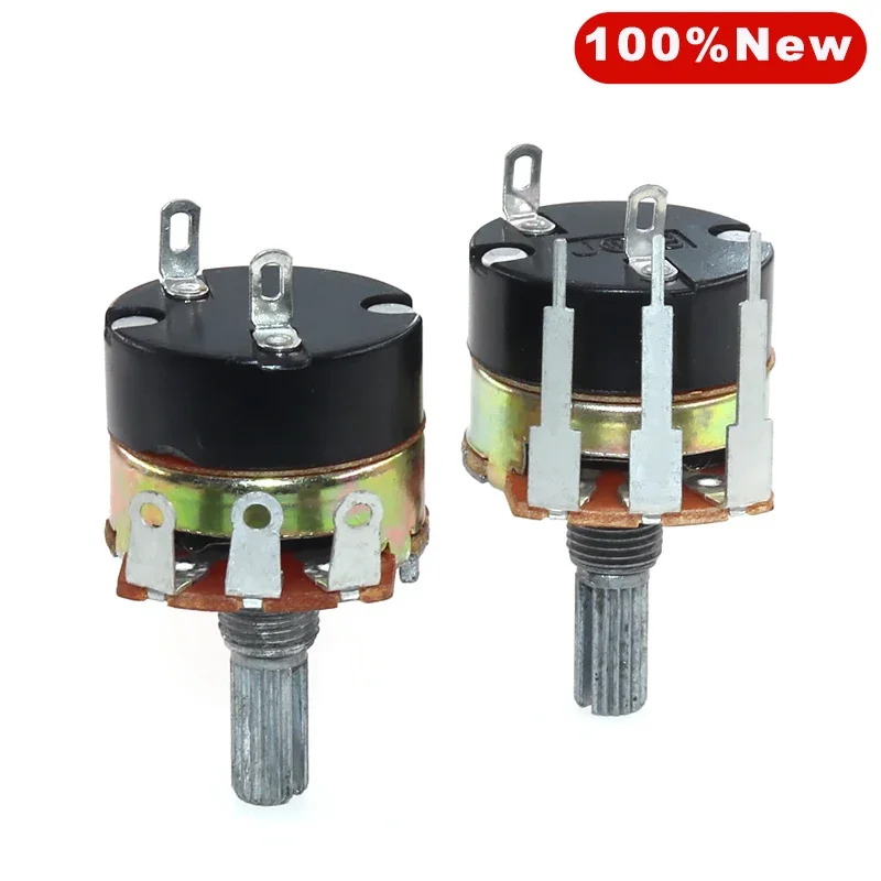 Handle Length 20mm WH138 B1K B5K B10K B50K B100K B200K B500K Ohm Single Turn Potentiometer Variable Resistors 1 Sets rotary potentiometer adjustable resistor