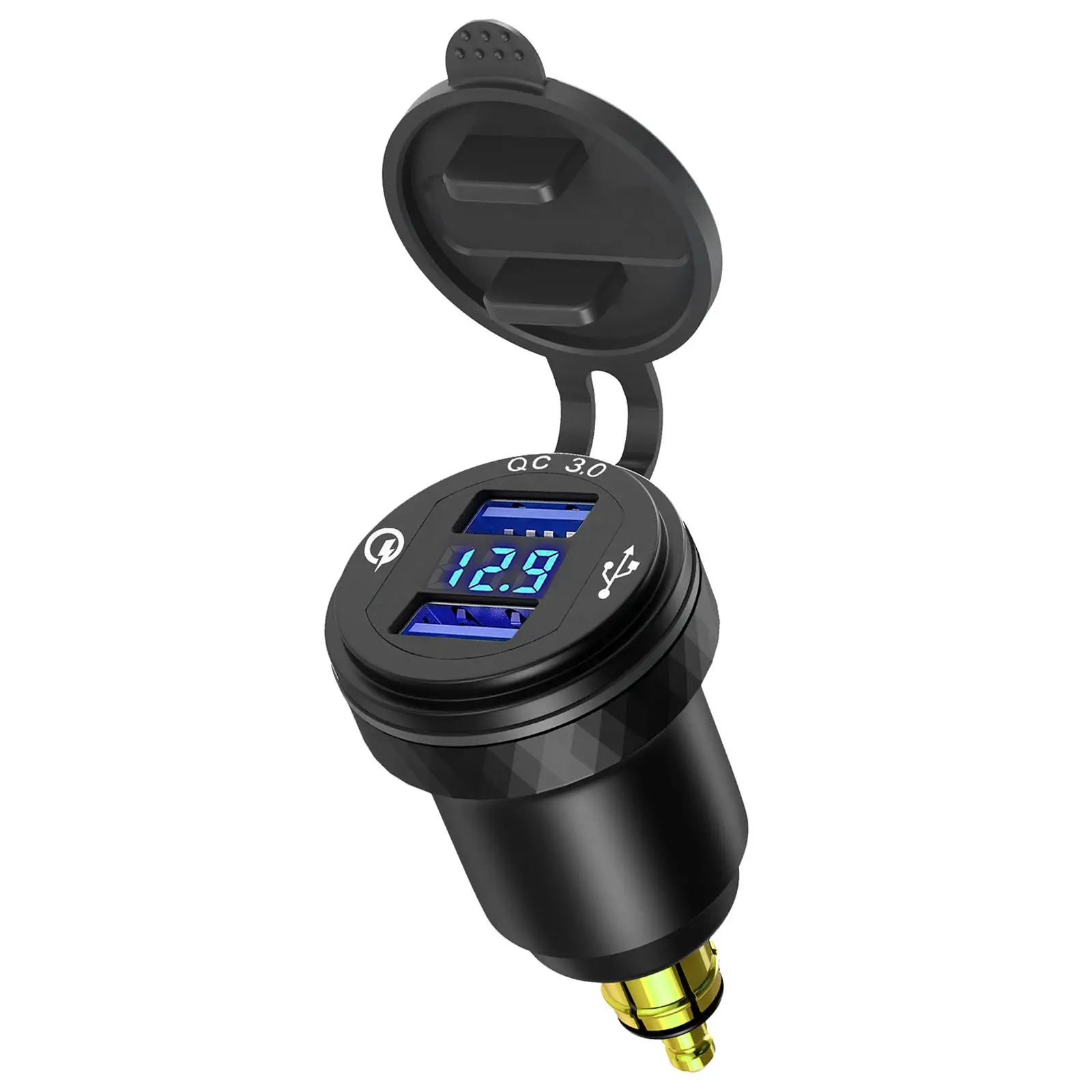 

Fast Charging Din to USB Din Plug to Dual USB Charger Adapter for Tablet