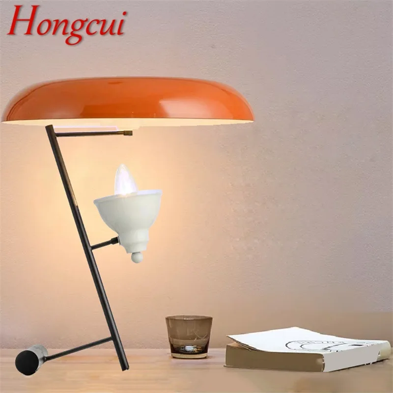 Hongcui Italian Style Table Lamp Modern LED Orange Simple Desk Light Decorative for Bed Side