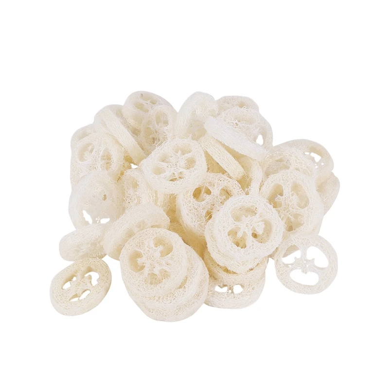 

4-6Cm Wide 50Pcs/Lot Natural Loofah Slice Diy Customize Soap Tools,Cleaner,Sponge Scrubber,Facial Soap Holder