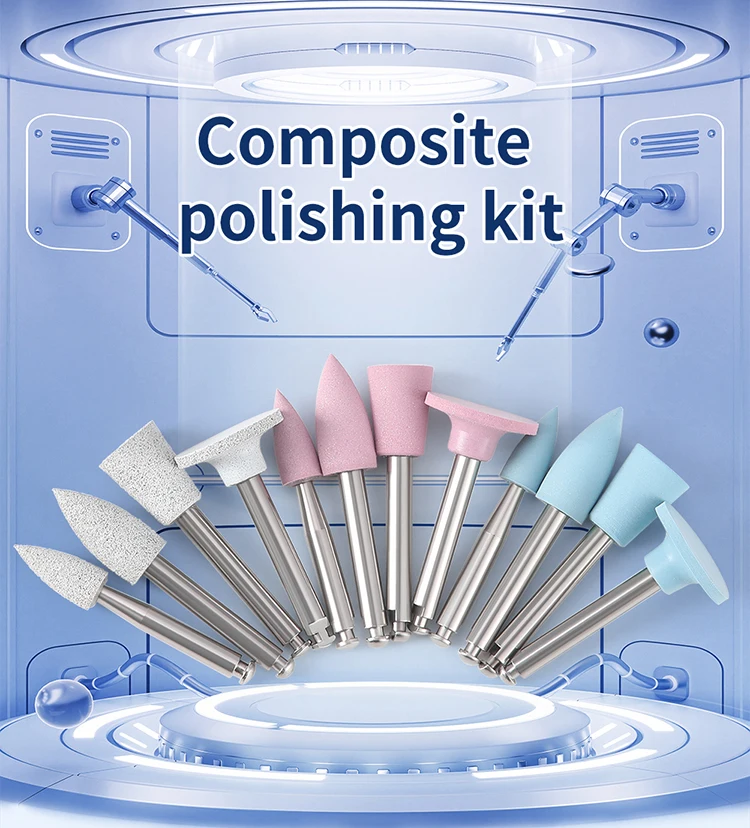 AZDENT 12 Teile/satz Dental Silikon Polieren Gummi Schleifen Köpfe Zähne Polierer 2,35mm RA Finisher für Niedrige Geschwindigkeit Handstück – Detail 25