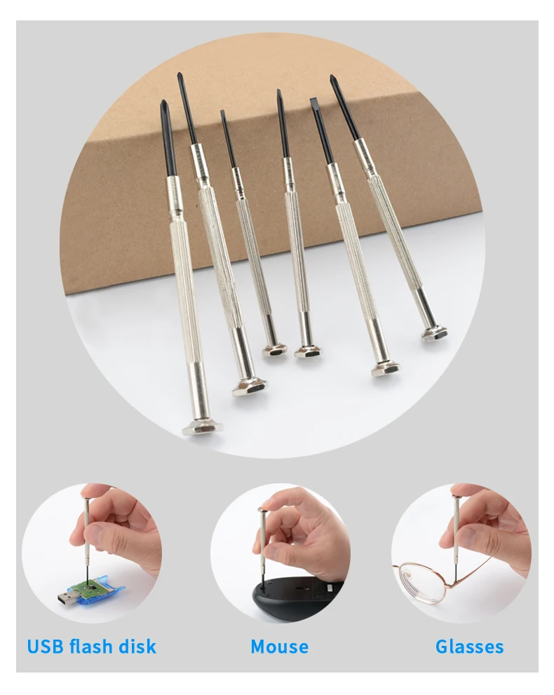 QUALITÄT 6 Teile/satz Micro Präzision Schraubendreher Set Mini Uhrmacher Werkzeuge für Uhr Schmuck Gläser Reparaturen Werkzeug – Detail 5