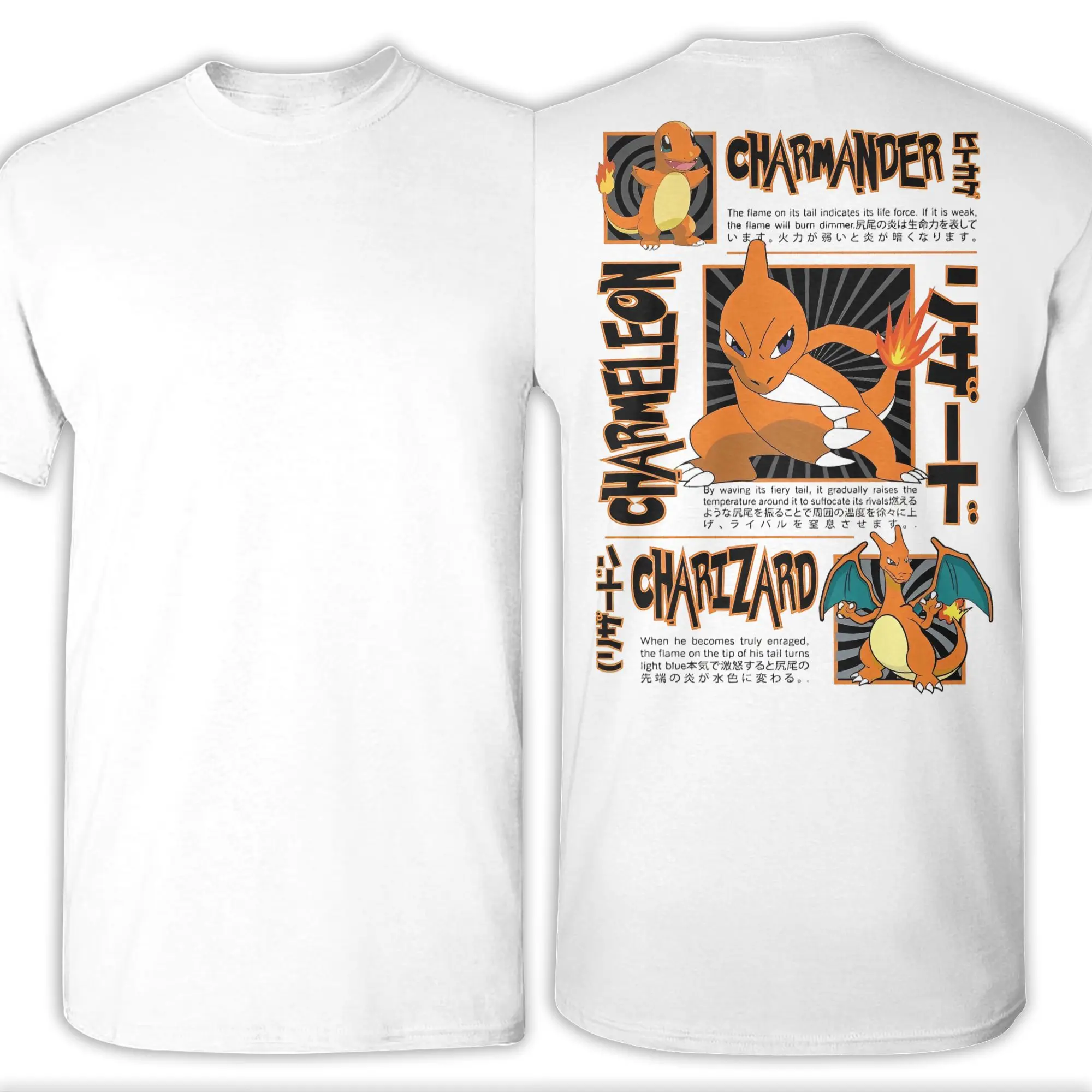 Unisex Charizard Graphic T-Shirt - 100% Cotton, Short Sleeve, Round Collar, Casual Summer Tee