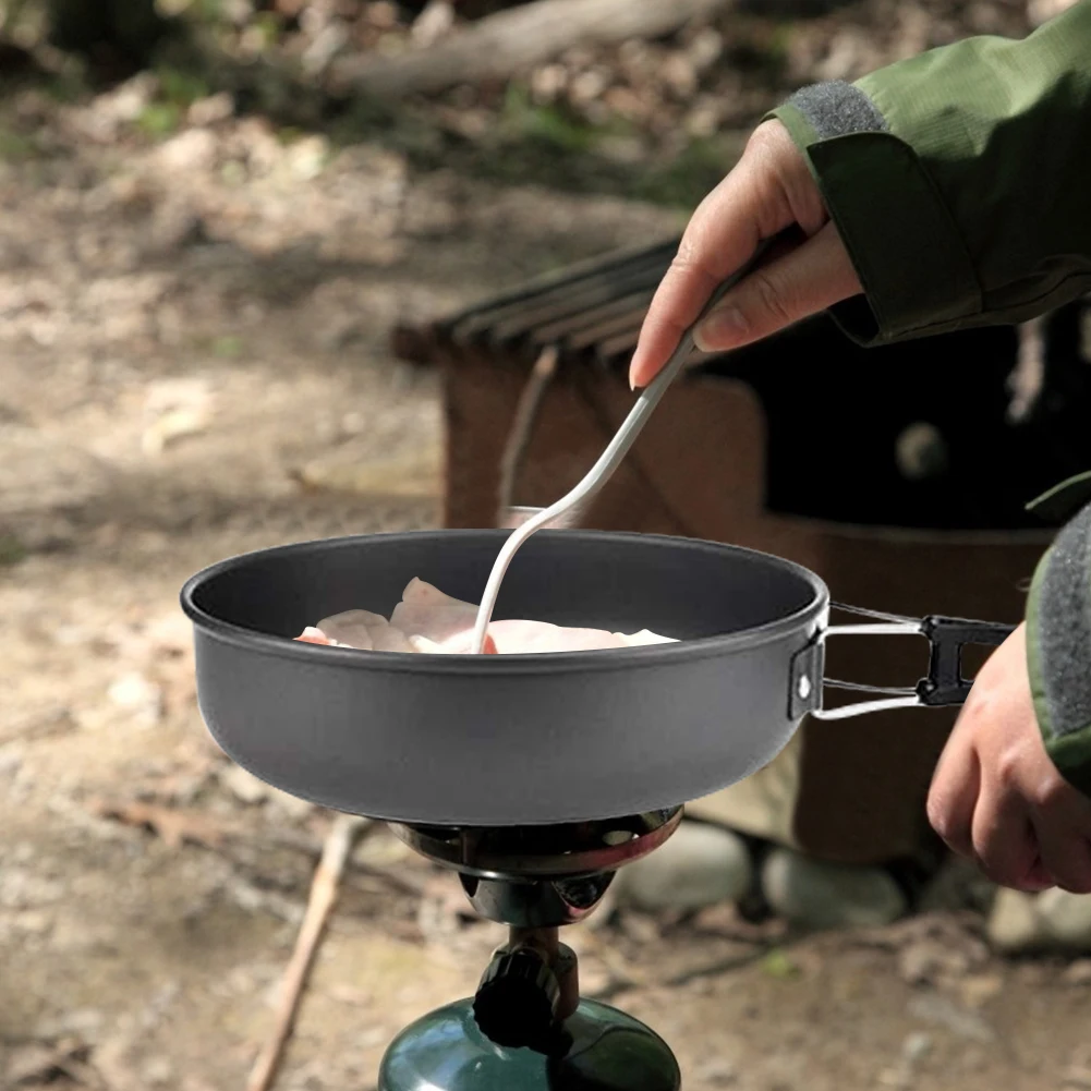 

3Pcs Camping Cookware Kit Alumina Camping Teapot Pans Set Portable Cooking Pots Bowls Set Lightweight for Backpacking Hiking