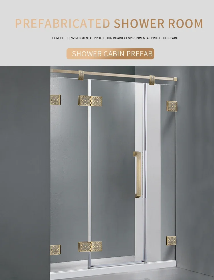 Factory Direct Transparent Tempered Glass Metal Frame Bathroom Stainless Steel Hardware Hinges Shower Door
