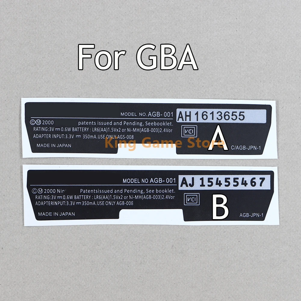1 Pz/Lotto Sostituzione Per Game Boy Advance Gba Label Sticker Per Gameboy Gba Game Console Back Tag