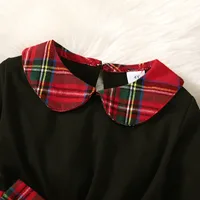 Robe de princesse Cool pour filles de 4 à 7 ans, haut en Patchwork à carreaux, manches longues, avec chapeau, automne et hiver 2