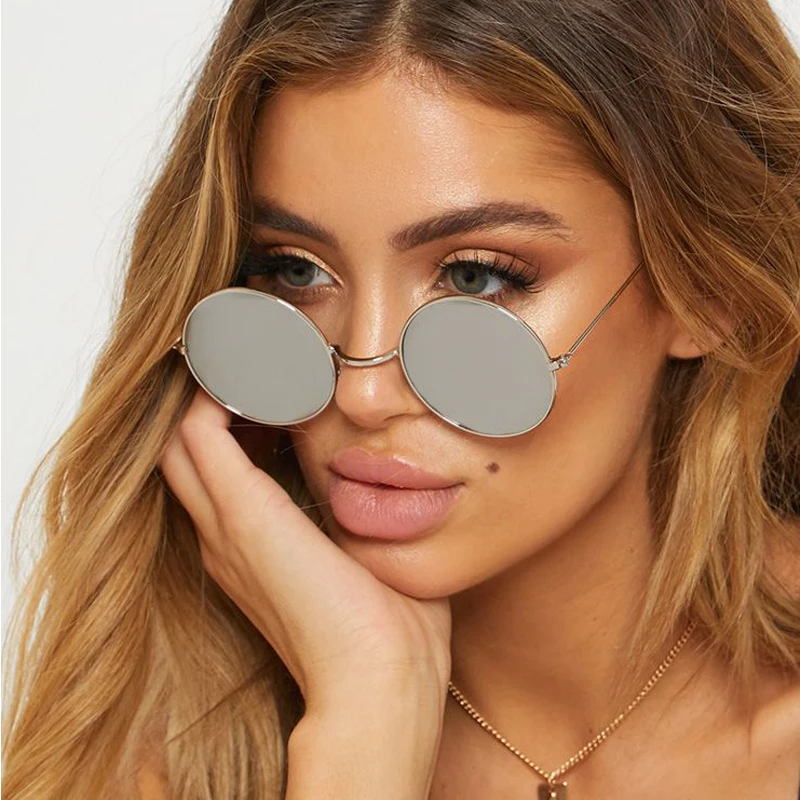 Trendy Round Polarized Sunglasses High Quality Brand Design Vintage Party Men Circle Small Frame Women Yellow Shades Sun Glasses 2