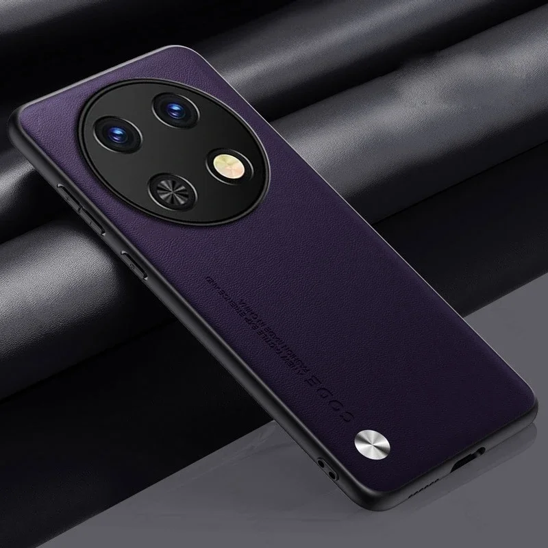 Elegant Leather Back Cover - Shockproof & Soft TPU Bumper