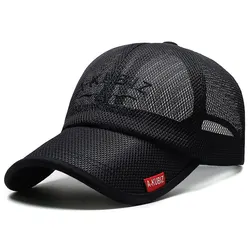 Unisex Mesh Baseball Cap with Embroidered Visor and Sun Protection - Adjustable (Navy blue color)