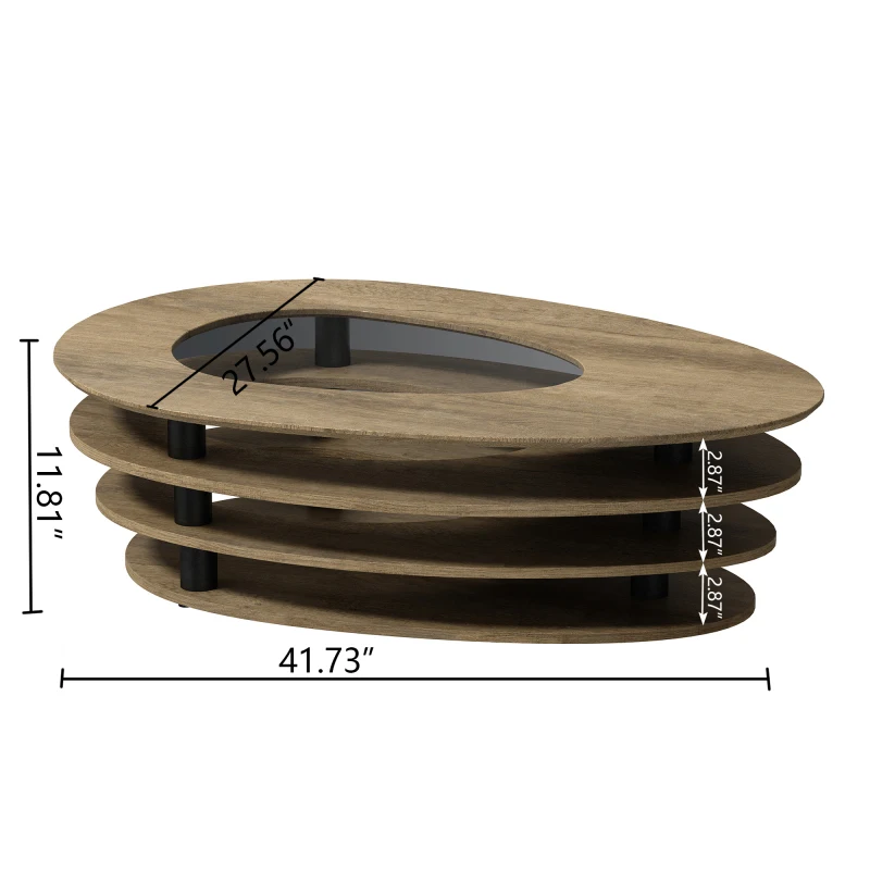 Oval coffee table, designed boldly and aesthetically pleasing, easy to clean, sturdy and durable, suitable for living rooms 5