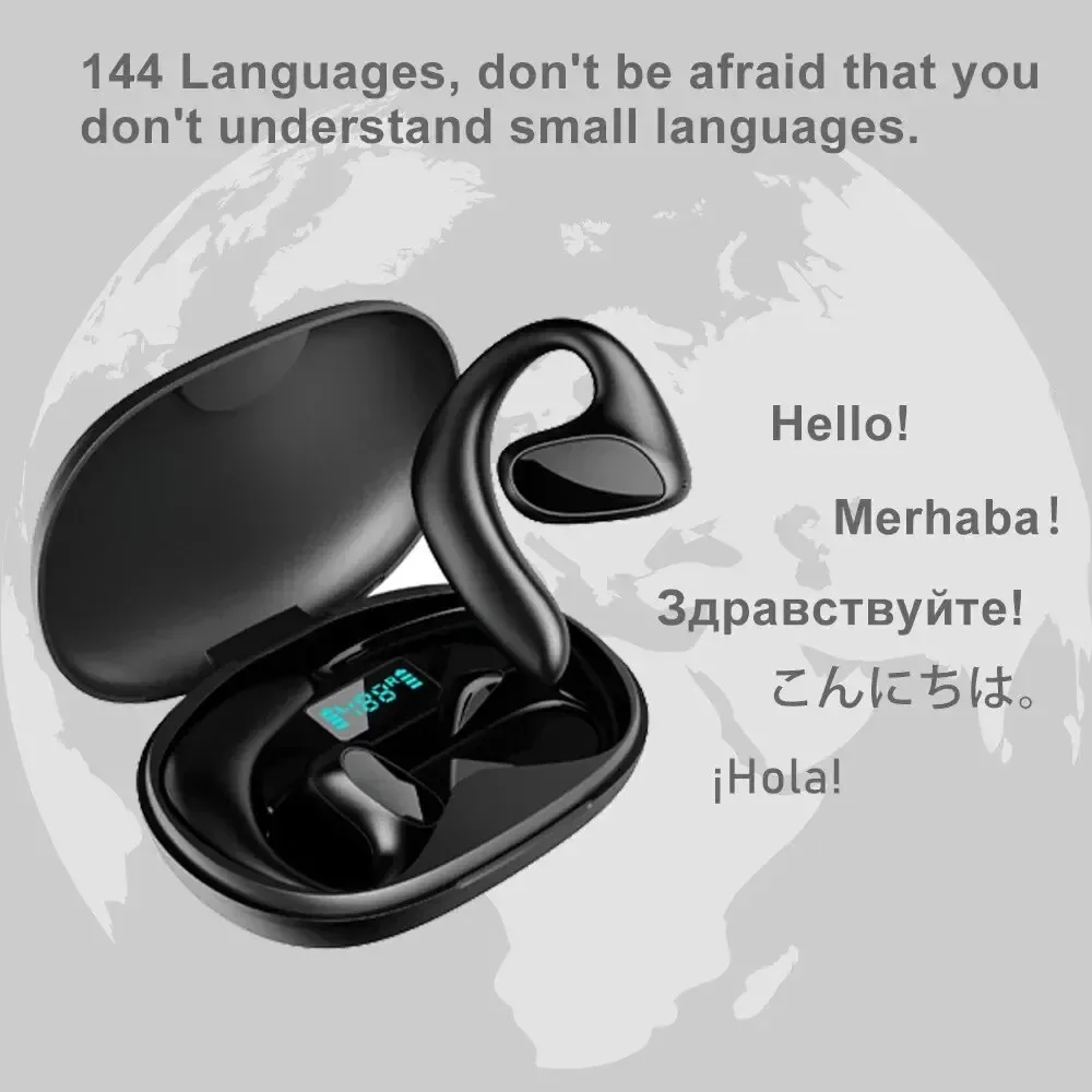 2024 New Top Smart Voice Translator Wireless Bluetooth Earphones Translation Multi 144 Languages Headphones Real Time Translate 2