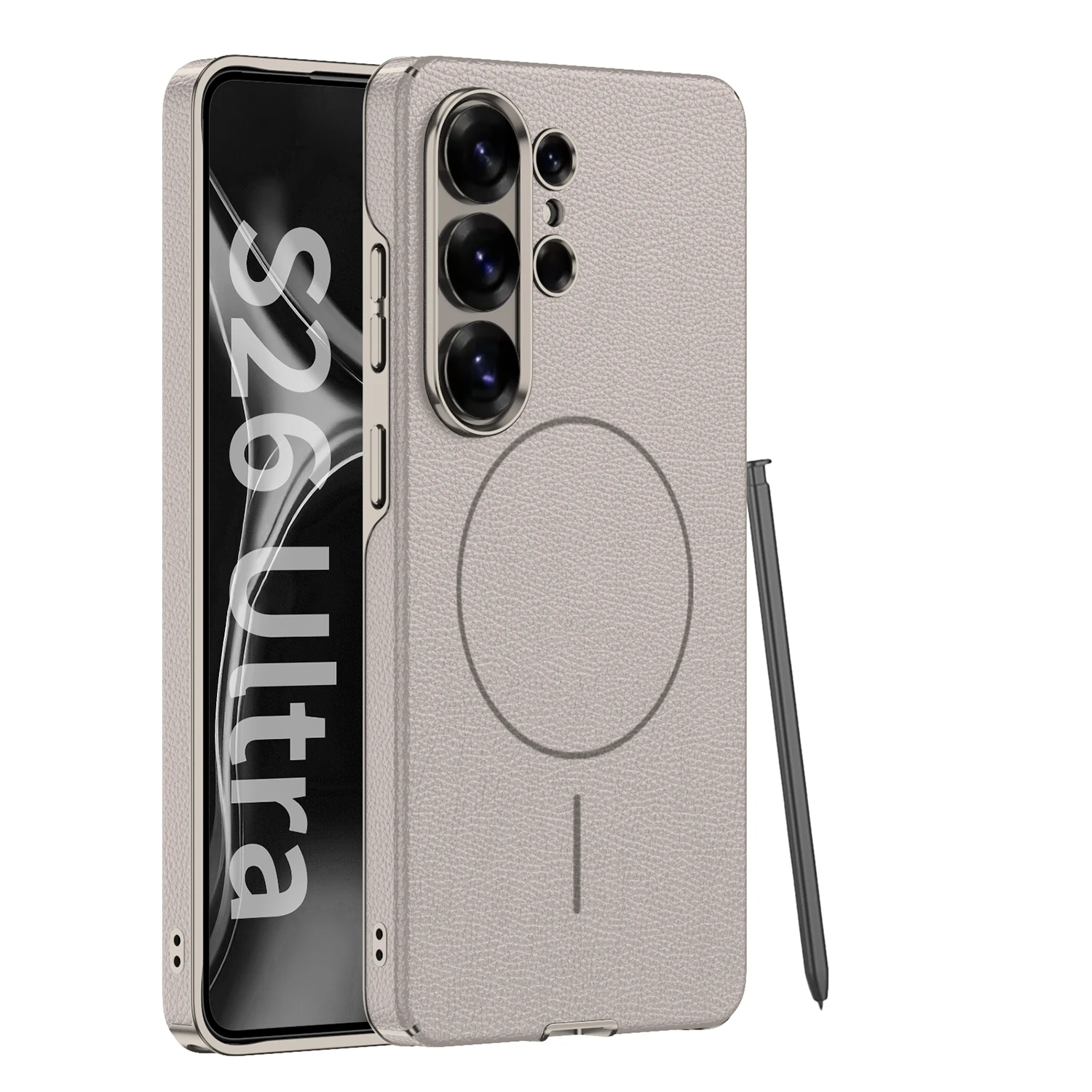 Leather Magnetic Wireless Charging Case - All-Inclusive Business Cover