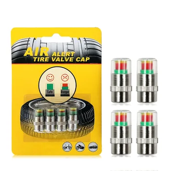 Tappo pressione pneumatici per auto per auto Tappi stelo valvola Monitor Indicatore sensore Avviso pressione pneumatici Valvola pressione pneumatici Avviso occhio 3 colori