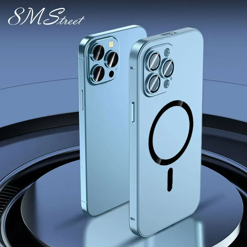 Coque IPhone 15 14 13 12 Pro Max - Aluminium Cadre Magnétique Antichoc