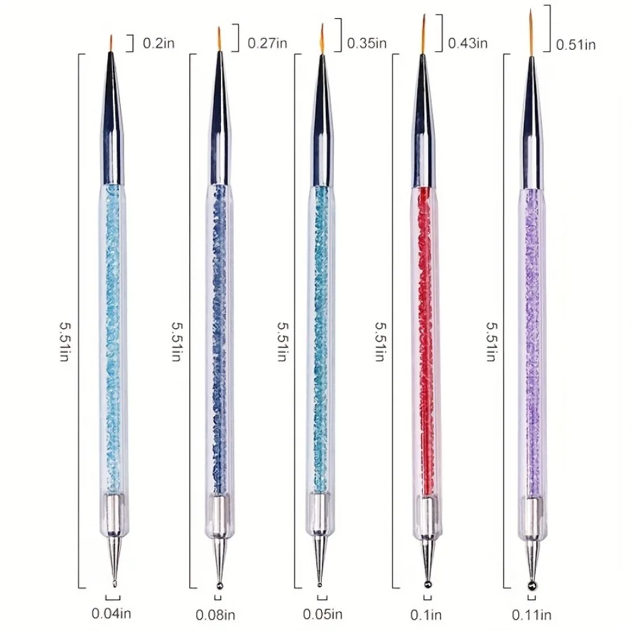 Dual Head Nail Brushes Set of 5