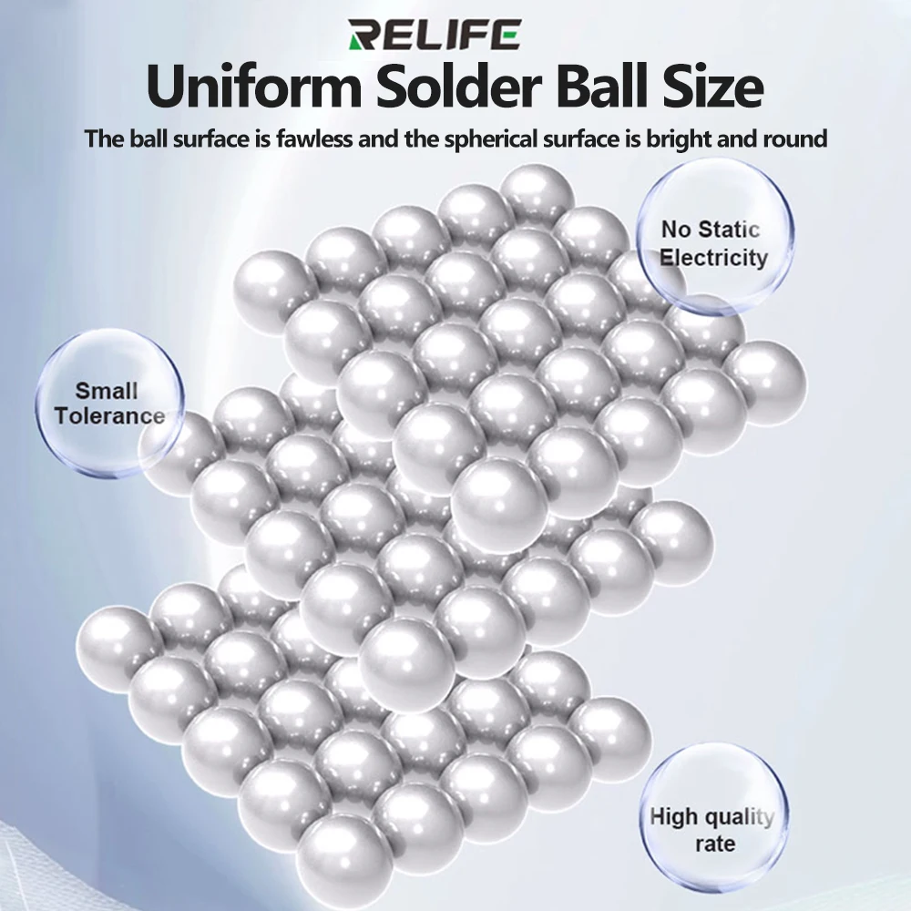 RELIFE RL-403C Lead-Free Solder Balls 25000PCS for Mobile Phone Repair CPU Power IC Chip BGA Component Soldering Ball Tool