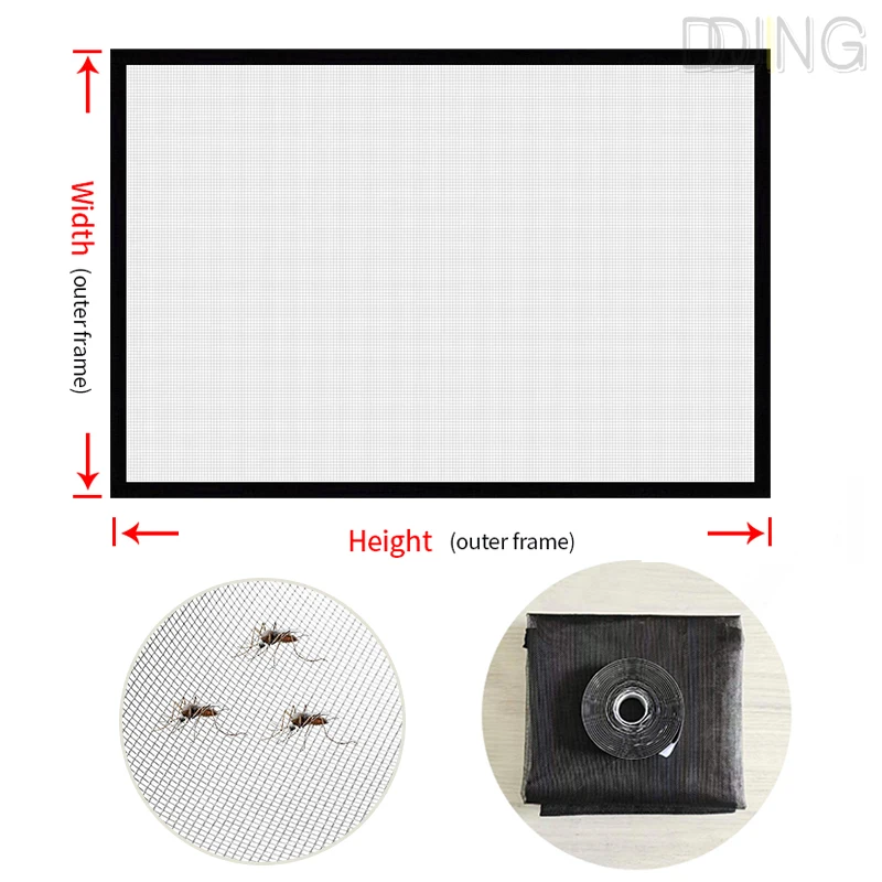 Mosquito proof gauze net, mosquito net, tulle, insect-proof curtain, window screen, self-adhesive,Summer, doors, custom sizes - Image 6