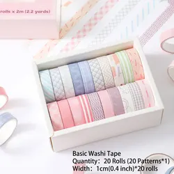 Vibrant Washi Tape Set - 20 Rolls for Creative Projects & Decorations (Pink)