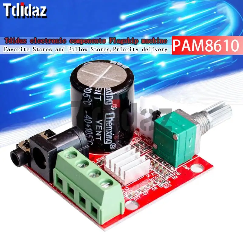 Горячая Распродажа 12V Mini Hi-Fi PAM8610 плата аудио стереоусилителя 2X10W двухканальный D