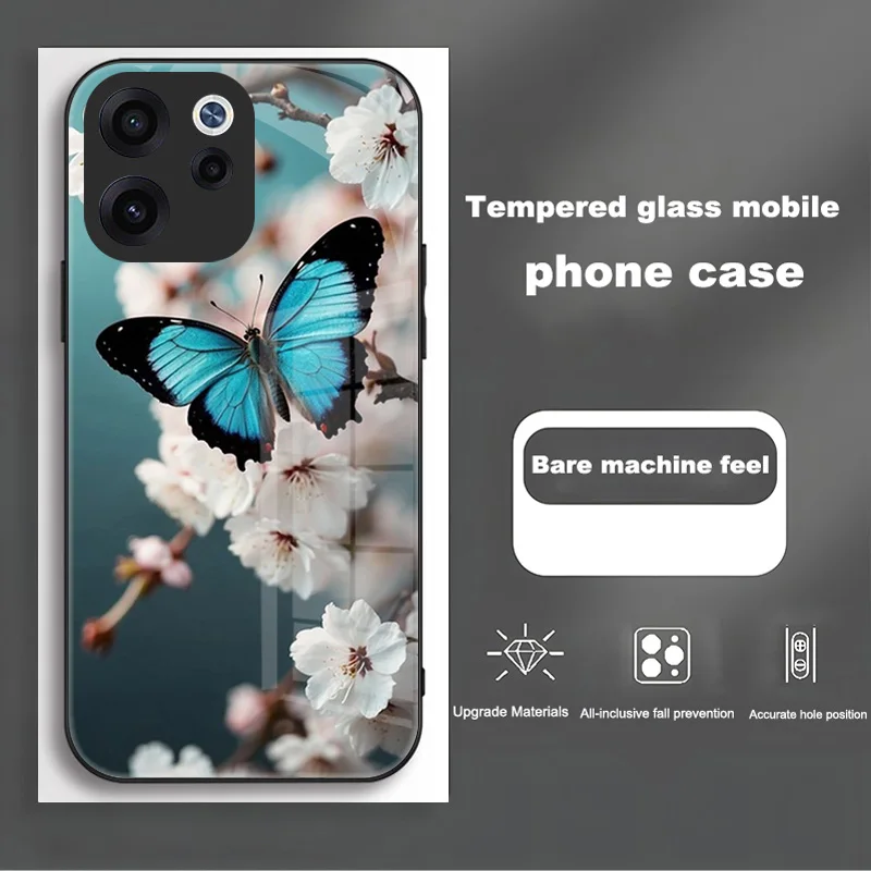 Luxury Shockproof Tempered Glass Phone Case with Full Camera Protection
