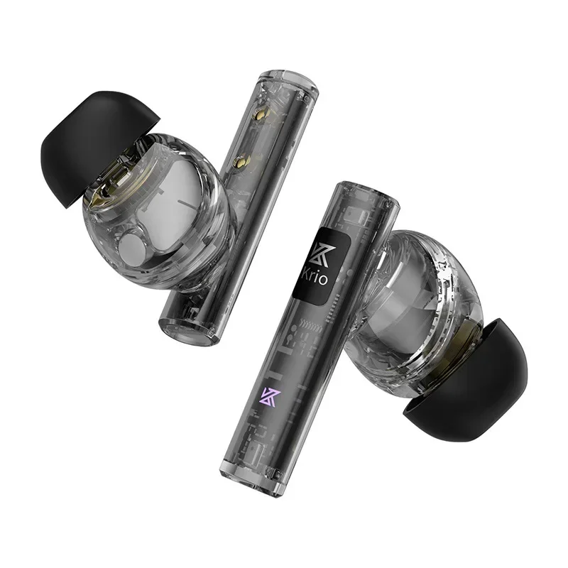Auriculares inalámbricos KZ Krio True Bluetooth estéreo de 6 micrófonos LDAC x APTX con cancelación activa de ruido y bajo retardo.