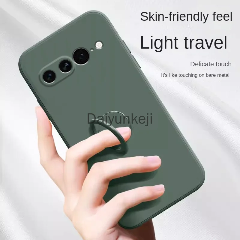 Silicone Phone Case with Ring Holder and Lanyard - Liquid Soft Protective Cover