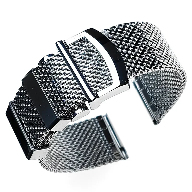 

Сетчатый Миланский ремешок для часов Omega Seamaster 007, браслет 20 мм 22 мм, высококачественный ремешок из нержавеющей стали для IWC Pilot, складная пряжка
