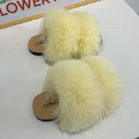 Faux Fur Slippers Children Home Flat Slides Furry Summer Shoes Soft Sole Kids Slippers for Girls Shoes Indoor Flip Flops CSH1420 2
