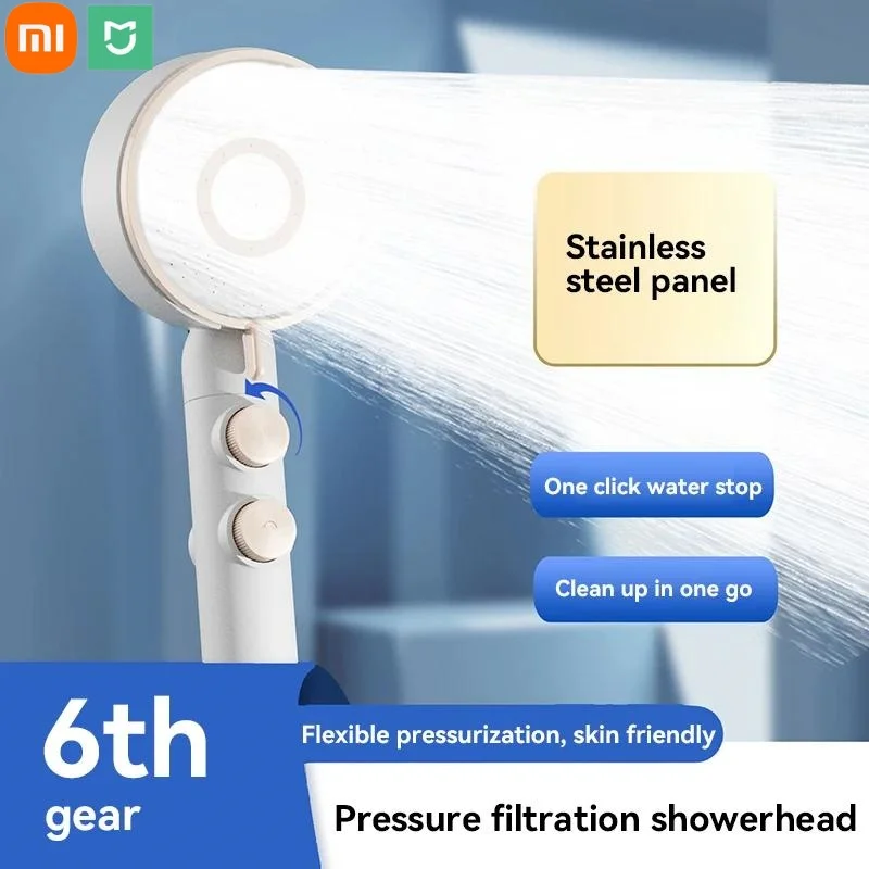 Xiaomi Shower Head High Pressure 5 Modes Water Saving Nozzle Powerful Pressurized Spa Handheld Showers Bathroom Accessorie shower head handheld shower head