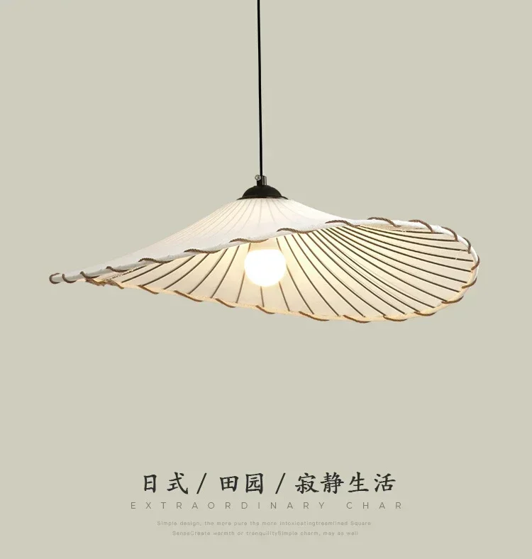 

Japanese Restaurant Chandelier Retro Quiet Style Personality Creative Lotus Leaf Dip Led Simple Fabric Tea Room B & B Lamps
