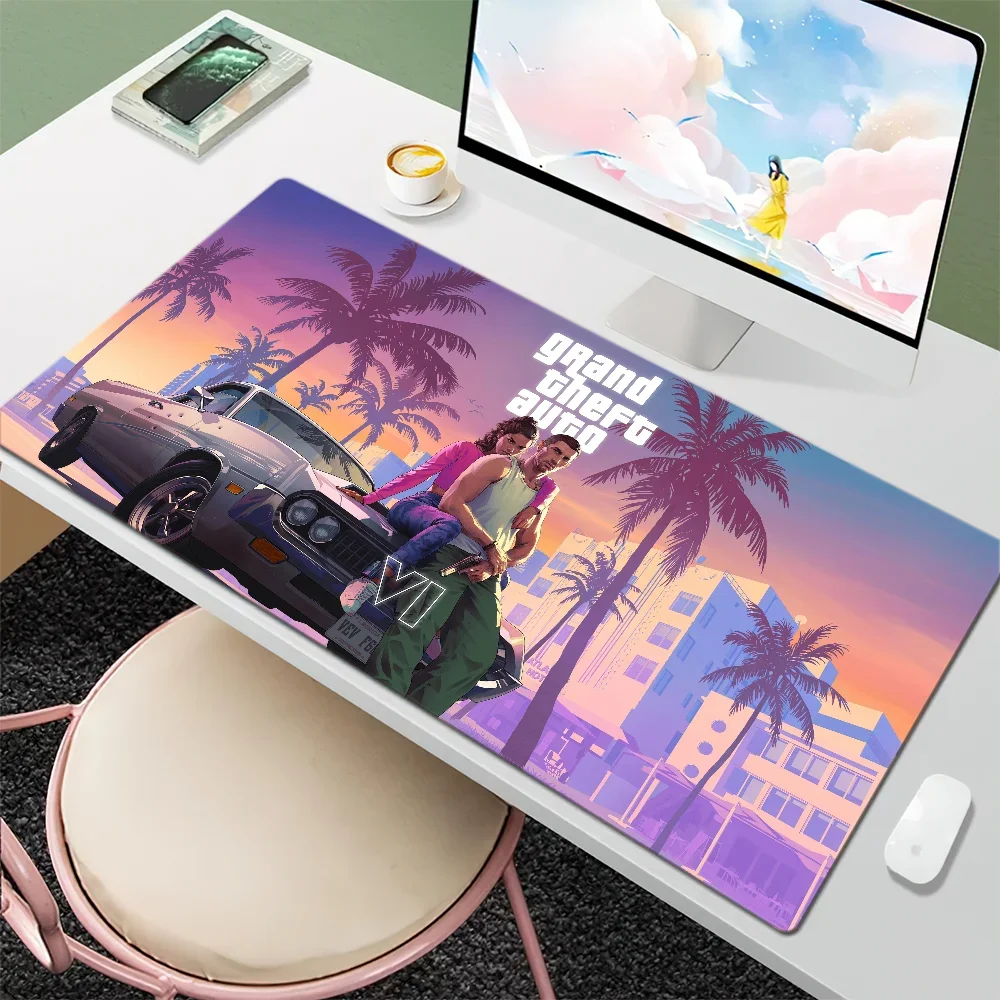 Game G-GTA 6 Large PC Mouse Pad For Non-Slip Gaming Laptops Gamer Carpet Keyboard Mat Desk Protector 4