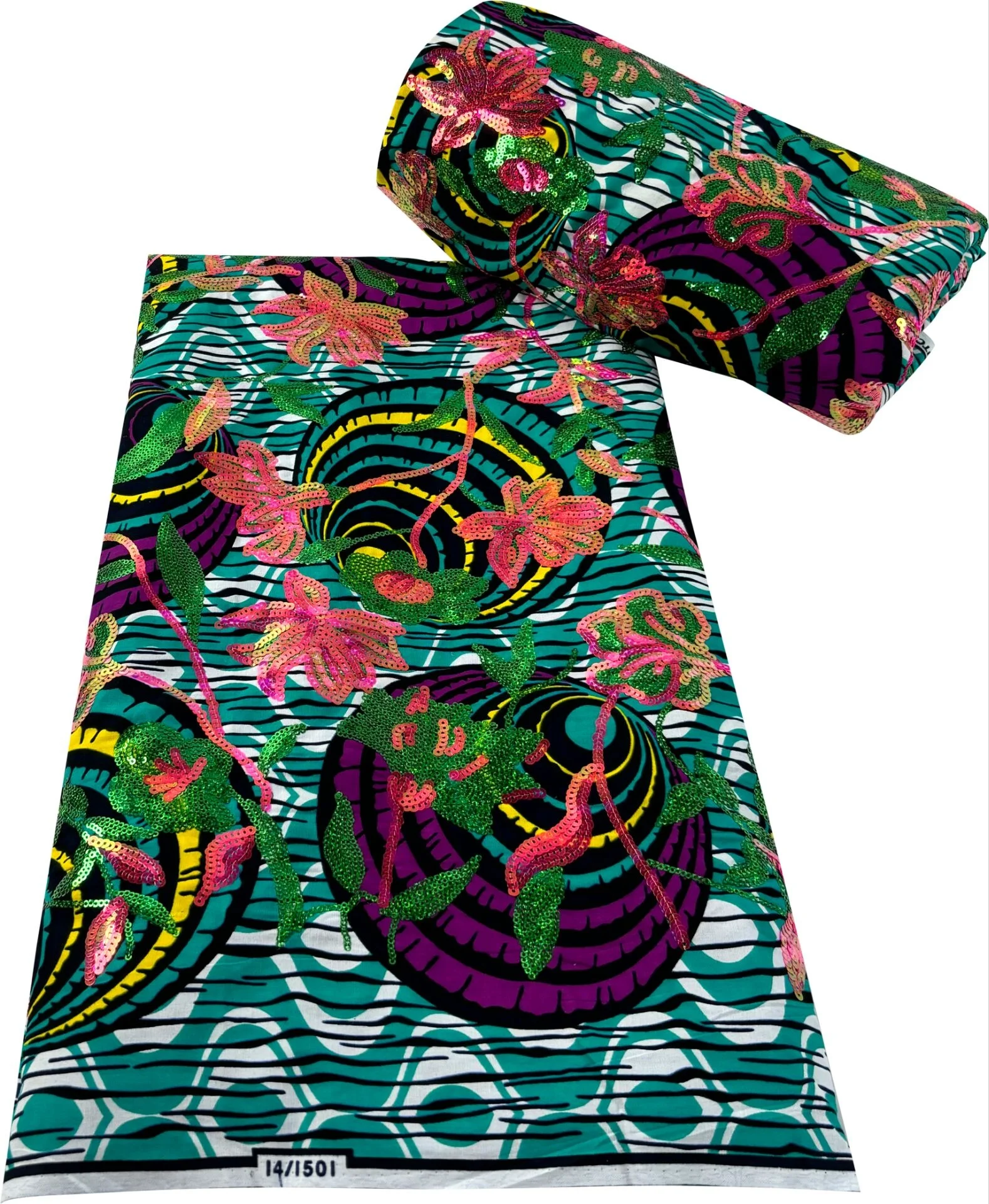 Ankara Nigeria Wax Print Fabric Embroidery Block Sequin wax Print african dress for Wedding party Y7