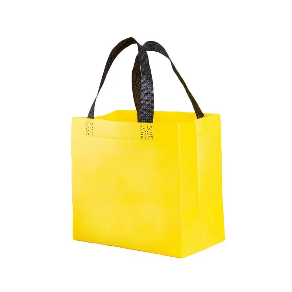 Casual Foldable Shopping Bag Reusable Eco Unisex Fabric Non-woven Shoulder Fabric Bags Pure Color Tote Grocery Bags Pouch 3