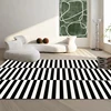 Light Luxury Black and White Striped Rug Modern Large Area Living Room Sofa Rugs Simple Bedroom Decor Carpet Home Room Carpets 2