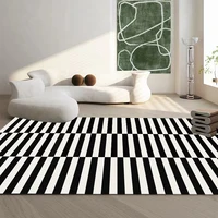 Light Luxury Black and White Striped Rug Modern Large Area Living Room Sofa Rugs Simple Bedroom Decor Carpet Home Room Carpets 2