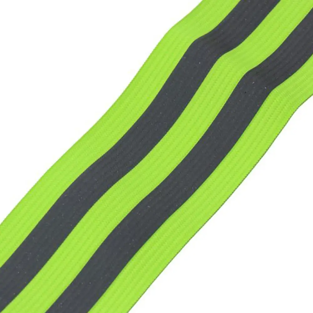 Nylon Night Reflective Waistband Adjustable Arm Strap Green Arm and Leg Straps Legband Visibility Belt for Outdoor Running