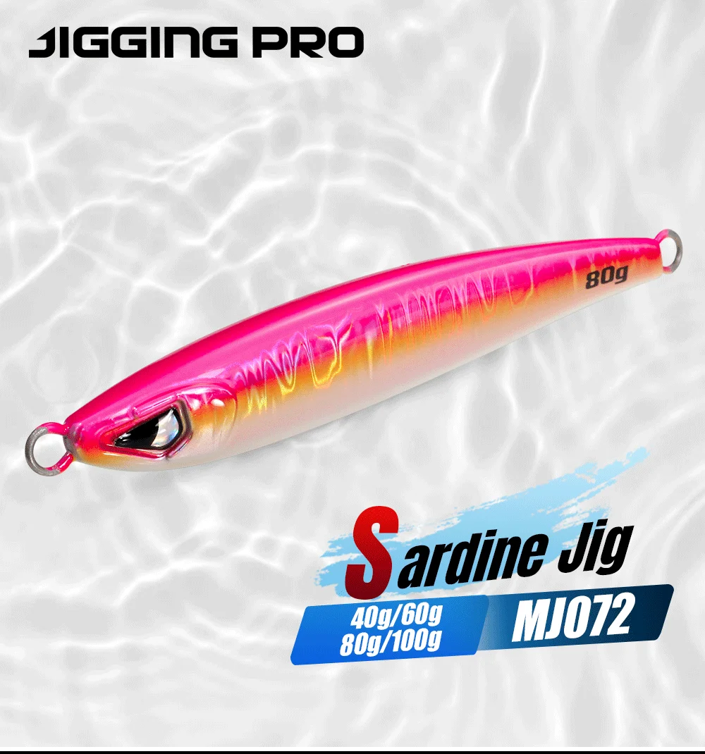 JIGGINGPRO Sardinen-Metall-Jigs, 40 g, 60 g, 80 g, 100 g, Salzwasser-Shore, künstlicher Angelköder, Weitwurf, Jigging-Köder, Angelgerät – Detail 1