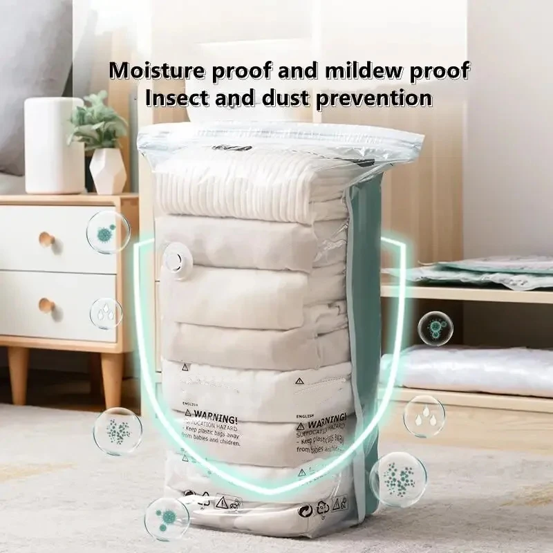 1pc No Need Pump Vacuum Bags Plastic Storage Bags for Storing Clothes Blankets Compression Empty Bag Travel Accessories vacuum storage bags