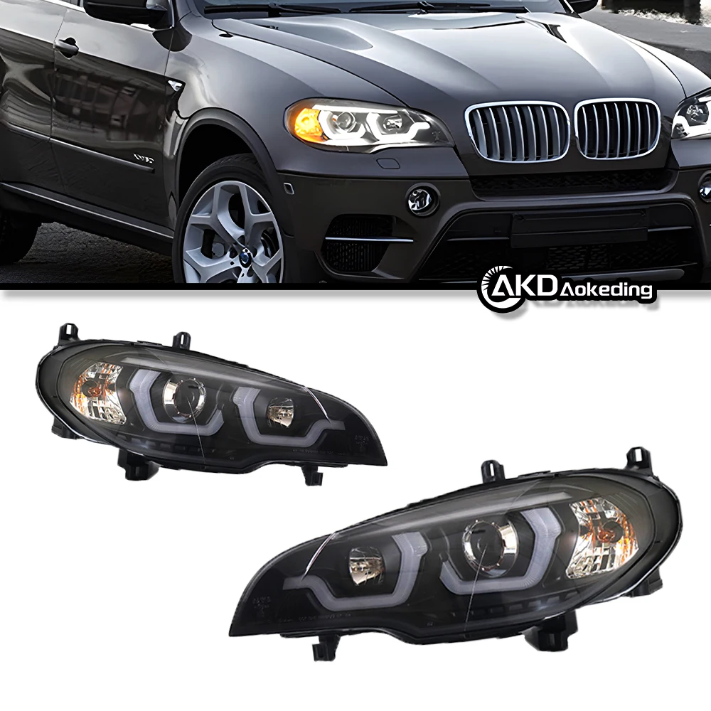 

Auto Parts For BMW E70 X5 Headlights 2007-2013 Styling Angel Eye LED Daytime Lights Dual Projector Car Accesorios Modified