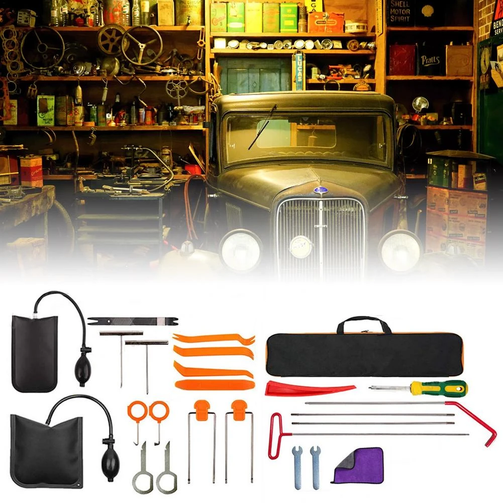 Car Lockout Kit Car Door Lock Opener Tool Kit Essential Automotive Car Tool Set Kit With Air Wedge Long Reach Grabber Multifunct Aliexpress