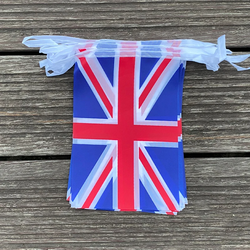 Fanion Celebration, Union Jack, Bruant En Tissu Rouge, Blanc Et Bleu, Fête De La Victoire En Europe - France