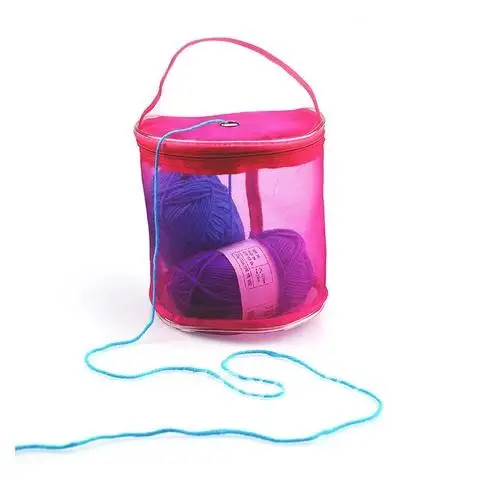 

1Pcs Lightweight Knitting Baskets Portable Wire Mesh Weaving Round Bags Wool Storage Bag Yarn Crochet Storage Organizer