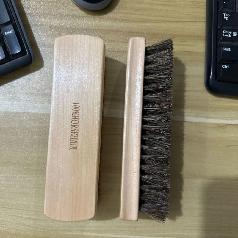 Large Horsehair Horse Bristle Brush Multi-Purpose Cleaning Shoe Polish Polishing and Waxing Universal Use 6