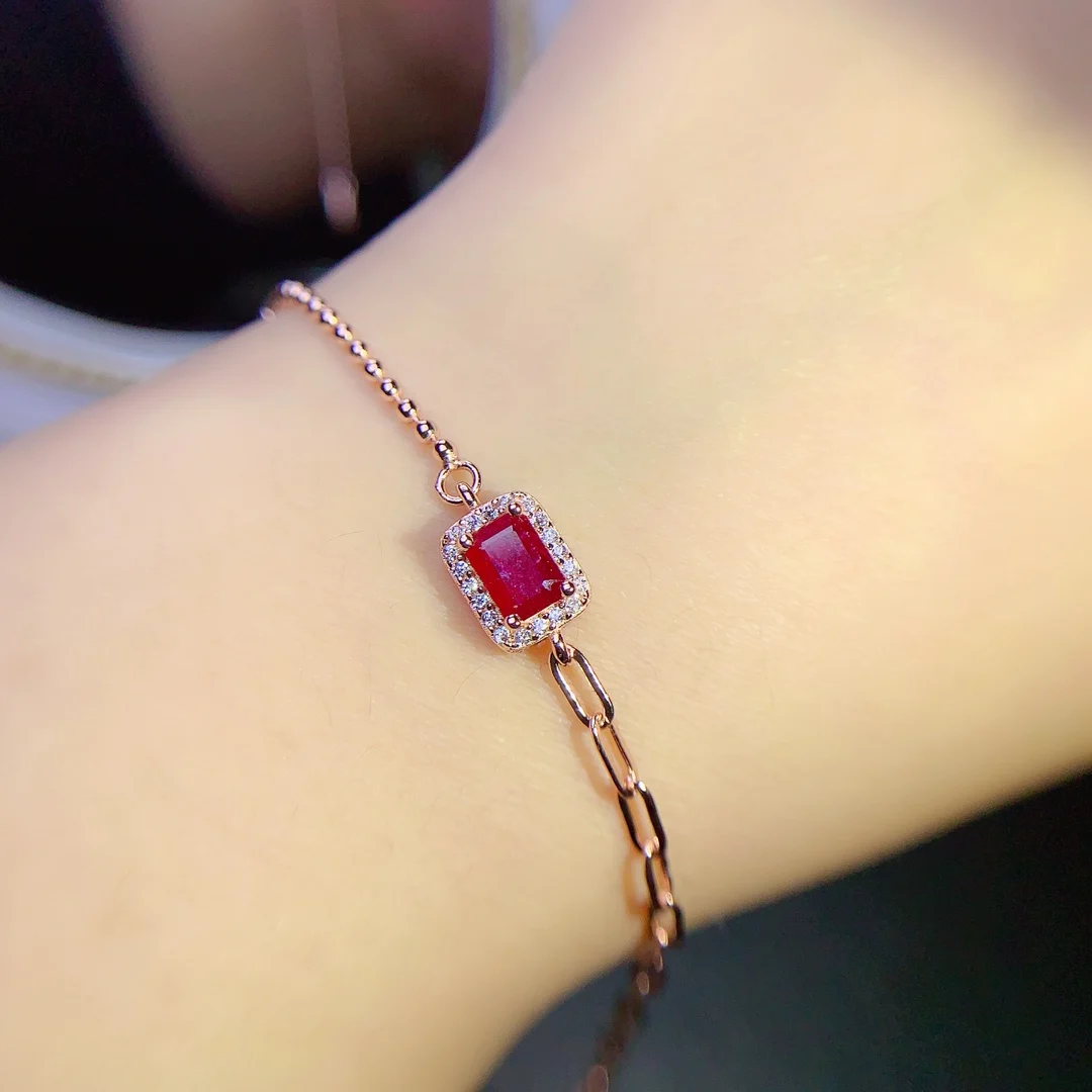 Ruby Adjustable Bracelet – FineColorJewels