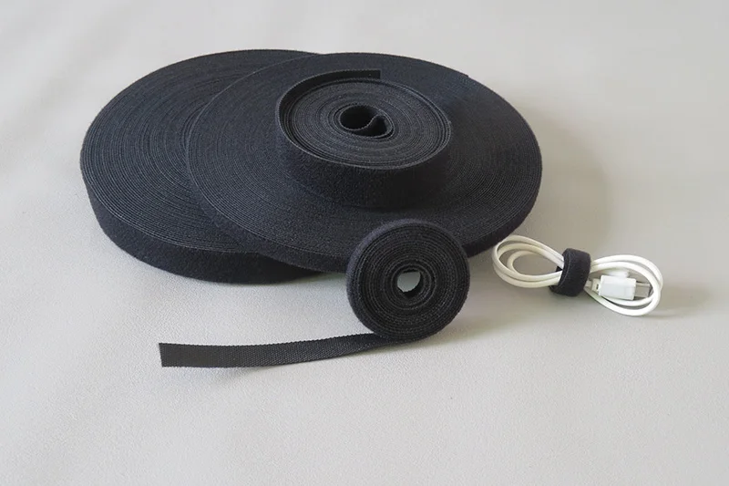 Description Picture 5 of item25M/Lot 10mm 20mm Magic Hook And Loop Tape Double Self-adhesive Fastener For Bow Tie Data Cable Straps Desktop Garment Accessory