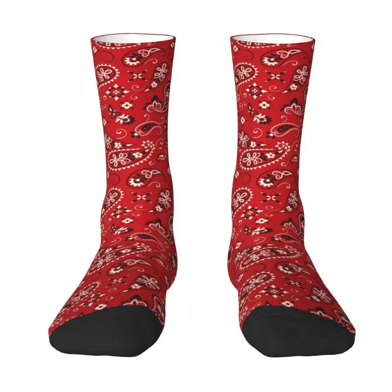 

Funny Fashion Red Bandana Pattern Socks Men Women Warm 3D Printing Basketball Sports Socks