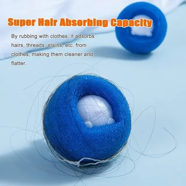 Laundry Ball Anti-Hair Laundry Washing Balls Sponge Cleaning Balls for Lint Removal Anti-Tangle Clothes Washer Laundry Machine Ball Laundry Hair Catcher